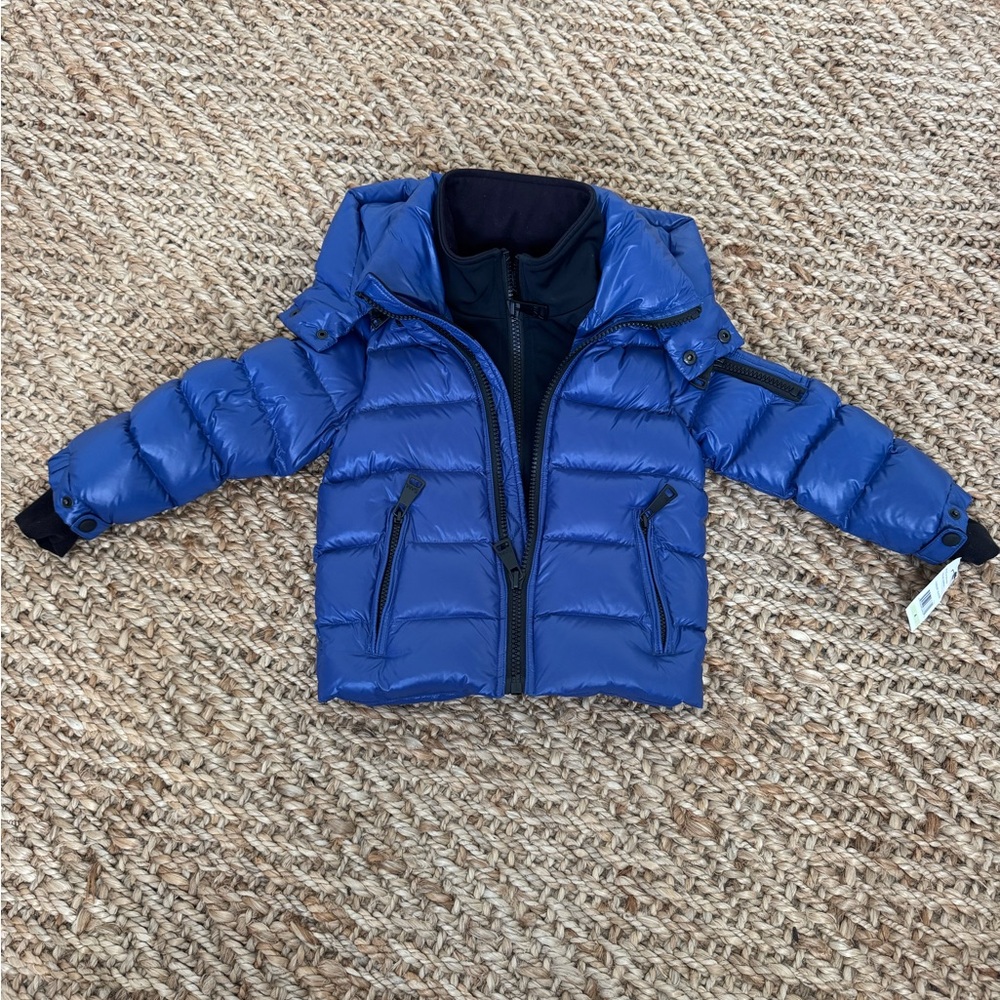 SAM. Toddler Blue Puffer Jacket with Hood
